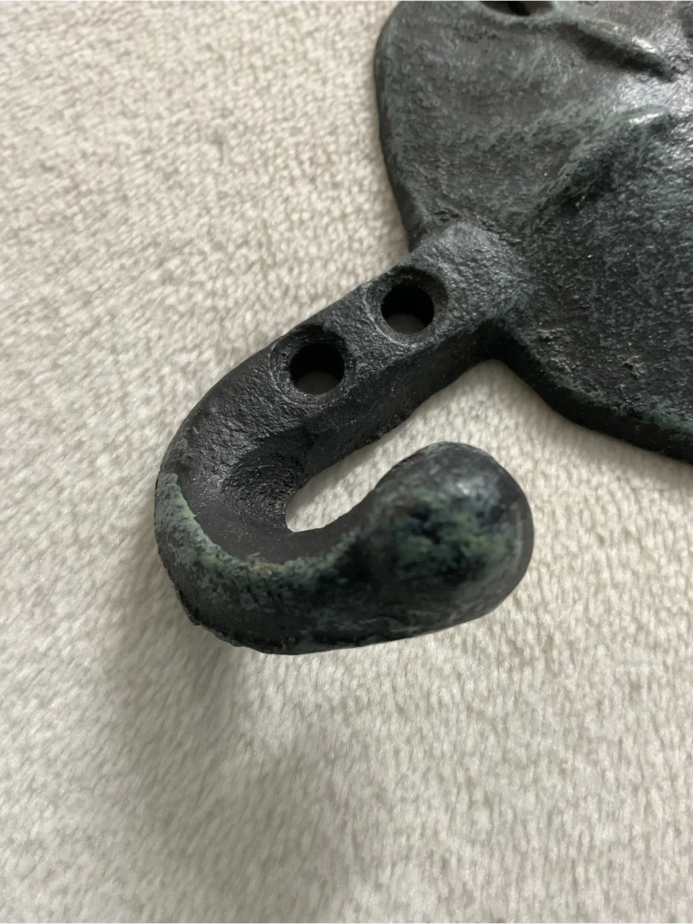 Sand Dollar Cast Metal Wall Hook Verdigris Coastal Beach Decor